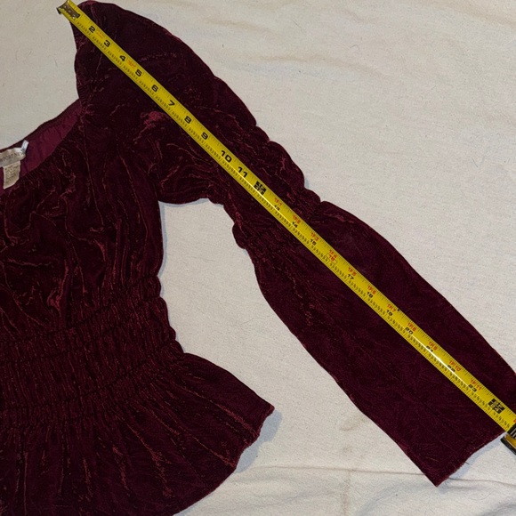 Newport News Y2K Velvet Maroon Blouse - Picture 7 of 9